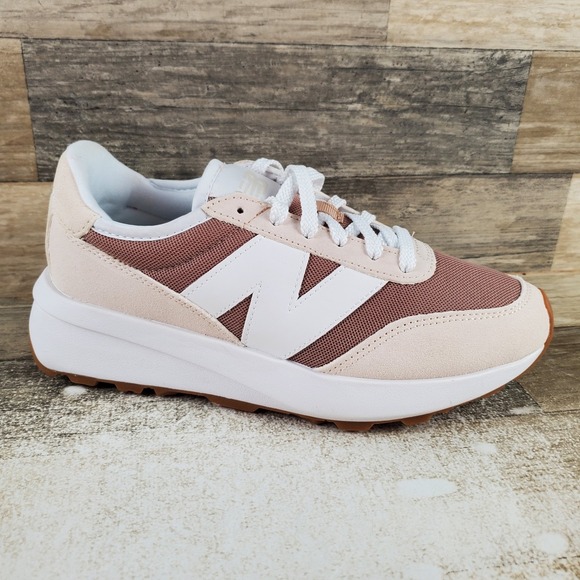 New Balance Shoes - New Balance 370 Womens Shoes Sz 9 D Running Beige Brown Suede Mesh Sneakers